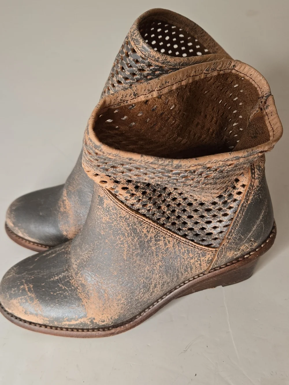 Bed Stu Cobbler Wedges Ankle Boots size 9.5